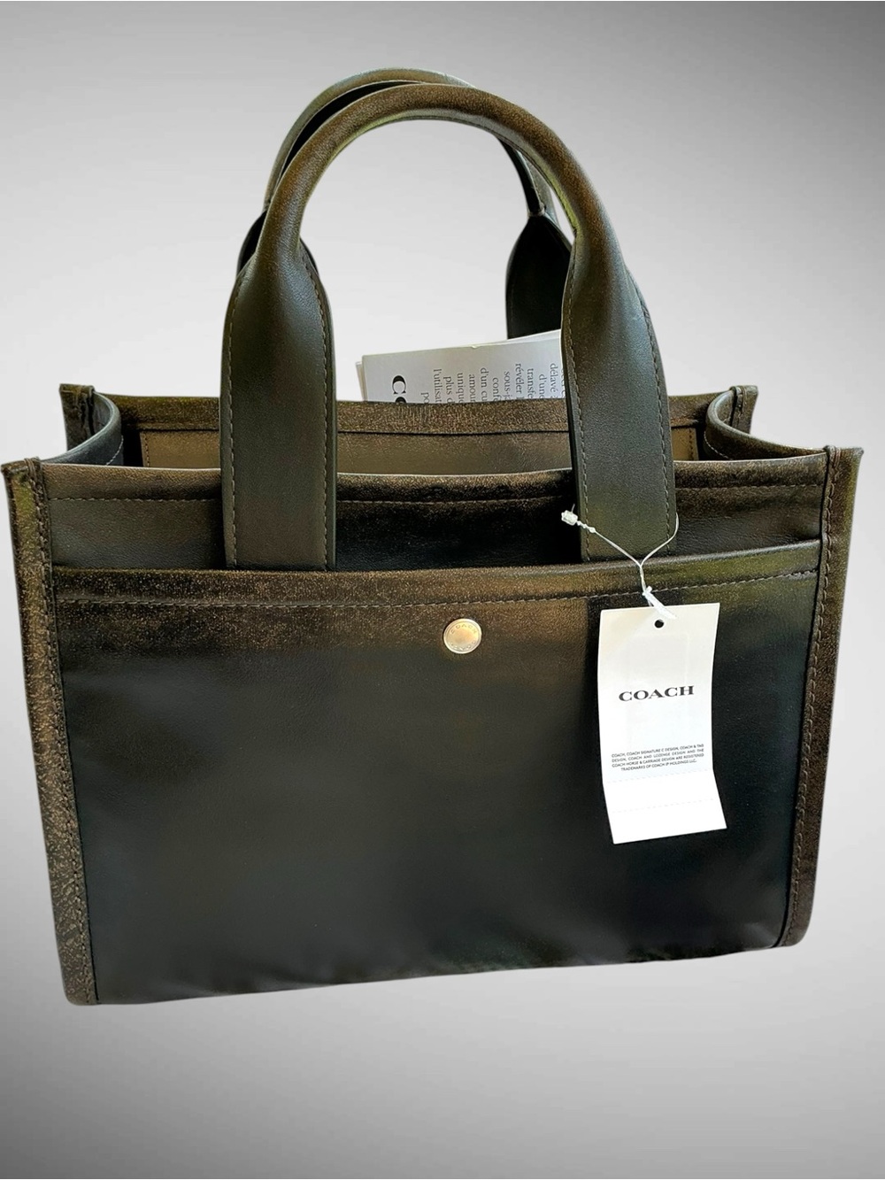Coach Cargo Tote 26 Loved Leather Black Soft Grain Leather NWT - Picture 5 of 15
